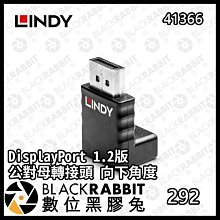 數位黑膠兔【 LINDY 林帝 41366 DisplayPort 1.2版 公對母轉接頭 向下角度 】