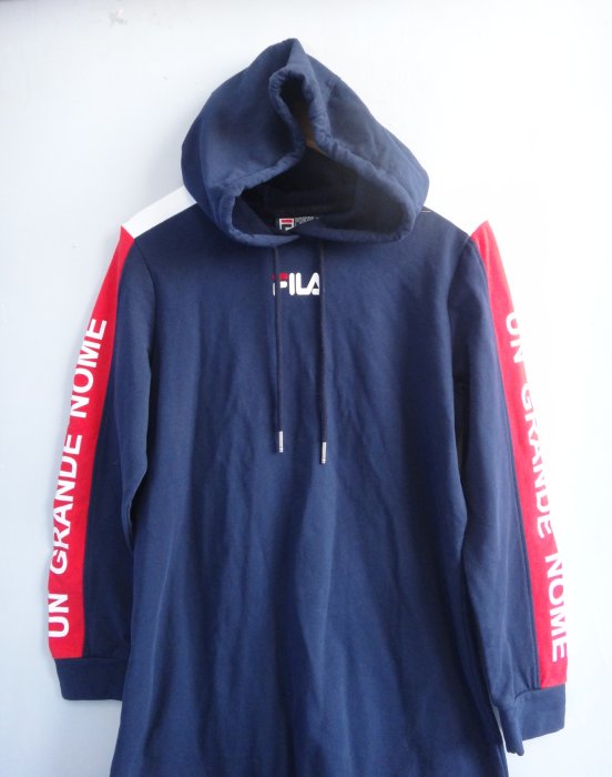 jaob00765100 ~ 正品 FILA 藍色 棉質休閒連帽洋裝 size: L