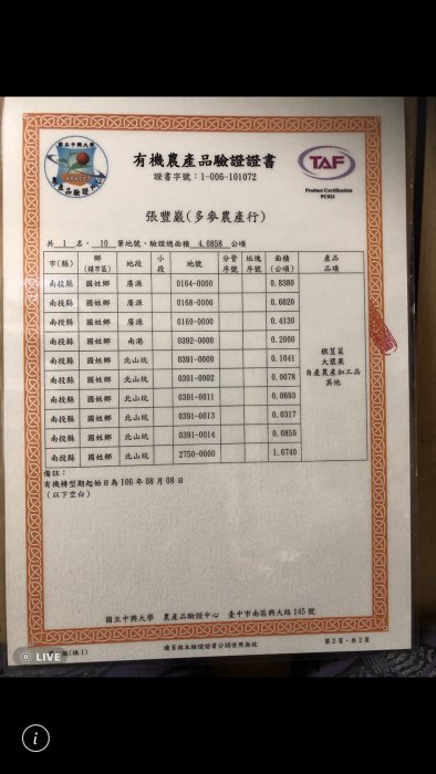 國姓鄉農會 有機 紅薑黃粉 附有機轉型期驗證證書 50公克