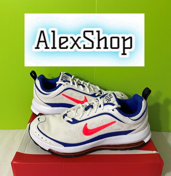 艾力克斯 NIKE AIR MAX AP 男 CU4826-004 白網布 藍 紅勾 氣墊慢跑鞋 上7