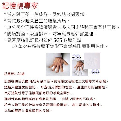 ╮AIC記憶床墊`枕╭【高科技奈米銀太空記憶枕頭高密度90】◎4~7歲小童適用 7cm高