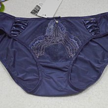 【奧黛莉】進口蕾絲繡花內褲~【3807634】~M~藍紫色~絲質褲