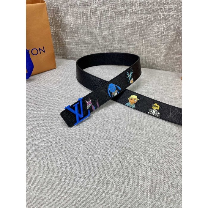 【二手正品】 LOUIS VUITTON Squared LV 腰帶 40mm