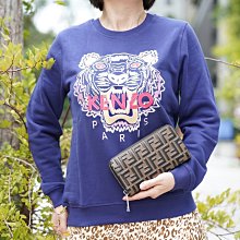 Kenzo Tiger cotton sweatshirt 虎頭長袖棉T 藍紫/粉紅字 現貨