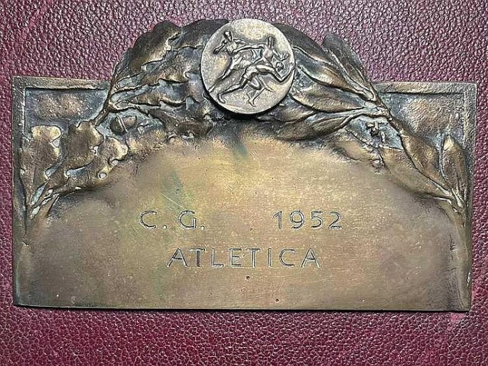 紀念章 1952年意大利田徑錦標賽銅獎牌紀念章徽章古玩古董