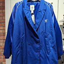 南🔥2023 2月 ADIDAS OG 校園風外套 西裝外套 三葉草 袖子抽繩 長版 排釦 女款 藍 IC5216
