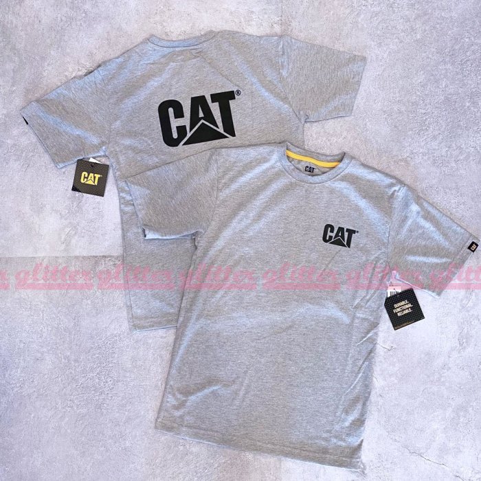 glitter。Caterpillar Cat Trademark Logo T恤 美國 工裝 老牌 卡特