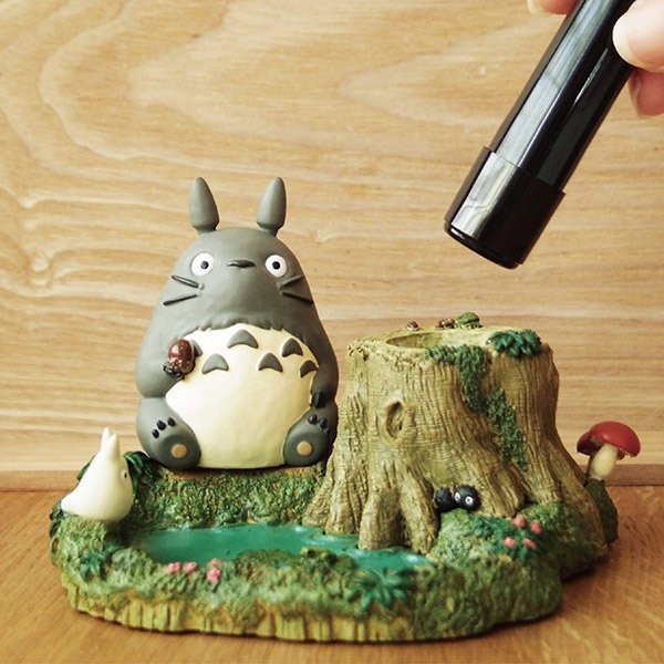 日本郵便局 印鑑收納座擺飾 龍貓池塘 宮崎駿 TOTORO 龍貓 裝飾品 收藏 郵局限定 4970381499471