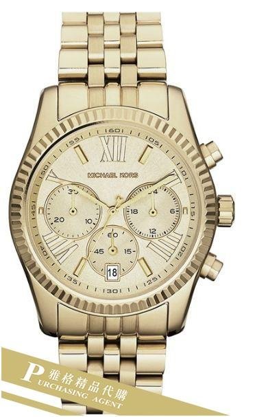 雅格時尚精品代購Michael Kors 義式情懷三眼都會腕錶-鋼帶-金/ 經典手錶 MK5556 美國正品