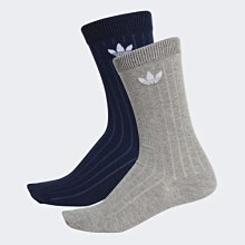 【Dr.Shoes 】Adidas Socks 2雙入 長襪 深藍 灰 三葉草 棉襪 DV1426