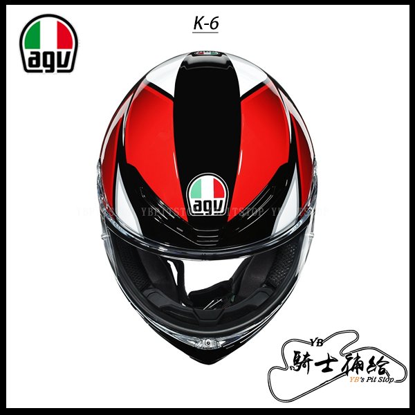 ⚠YB騎士補給⚠ AGV K-6 Hyphen 黑紅白 全罩 安全帽 亞洲版 K6 碳纖維 複合纖維