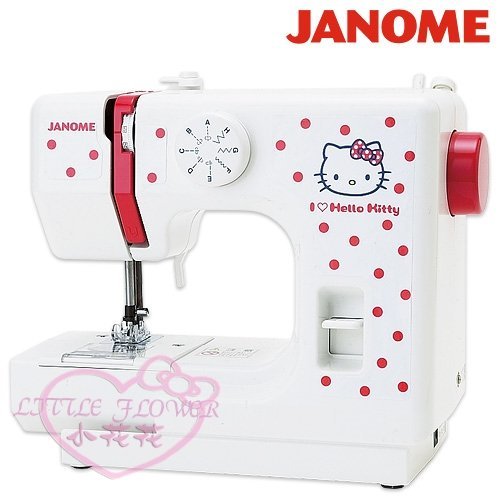 ♥小花花日本精品♥hello kitty 凱蒂貓 Janome 縫紉機裁縫機 居家生活裁縫衣 紅點款 56879803