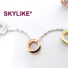 *SKYLIKE* 最可愛-韓國進口墜585/14k白K金、黃K金、玫瑰金亮面新款線條風鋯石墬子，PJ-41816s*