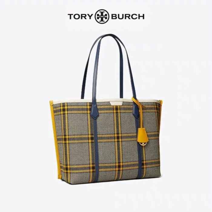 美國代購 TORY BURCH/TB perry 春季新品 復古撞色托特包手提女包*附購證