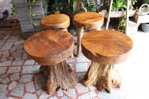 ＊歐閣鄉村傢俱傢飾＊印尼進口柚木餐椅 頂級柚木 風化木 天然柚木餐椅 休閒椅 庭園椅 原木凳子 實木椅