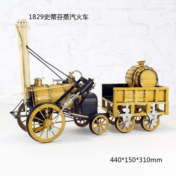 複古鐵皮火車模型擺件1829年旅行者號蒸汽機車精細收藏版禮物＊Vesta 維斯塔＊