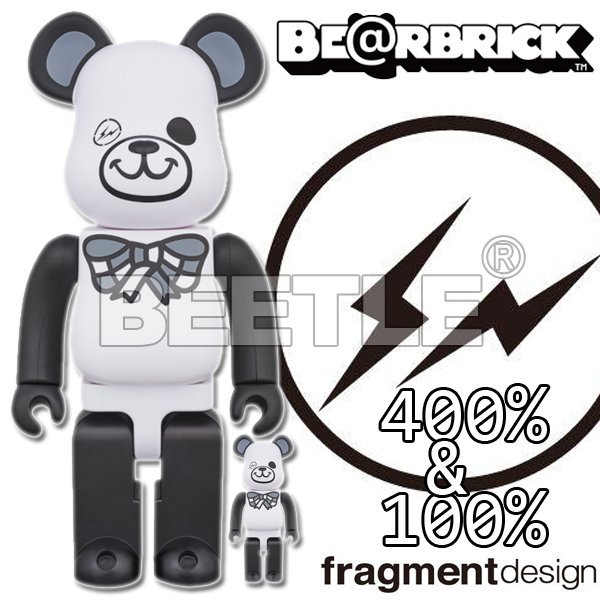 BEETLE BE@RBRICK FREEMASONRY FRAGMENT 全視之眼白黑閃電100 400 