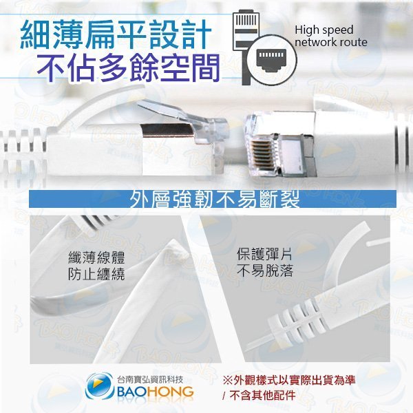 含發票】RJ45 CAT6 5米5公尺 鍍錫純銅網路線 超薄高速網路扁線 扁形網路線 工程級金屬接頭 超第六類網路線材