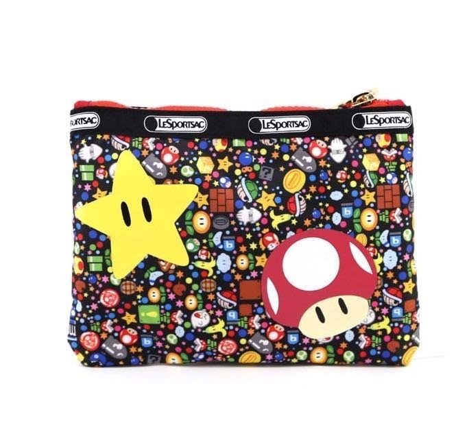 限量促銷商 現貨 LeSportsac x Nintendo 3 zip 瑪麗歐 化妝包 收納袋 瑪利歐 任天堂 7158 降落傘防水