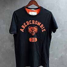 CA 美國麋鹿 Abercrombie & Fitch 深藍黑 純棉 休閒短t XL號 一元起標無底價Q341