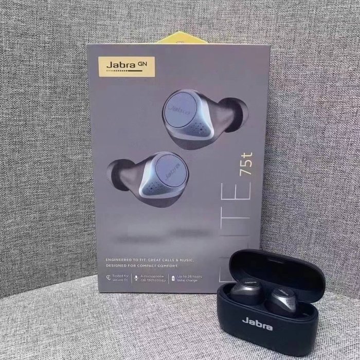 Jabra/捷波朗 Elite 75t 真無線運動藍牙耳機 跑步運動耳機 健身音樂+降噪無線耳機 五色齊全 頂級耳機