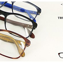 【My Eyes 瞳言瞳語】Trussadi 義大利品牌 亮黑/木褐色大方框光學眼鏡 經典風格 (TR12753)