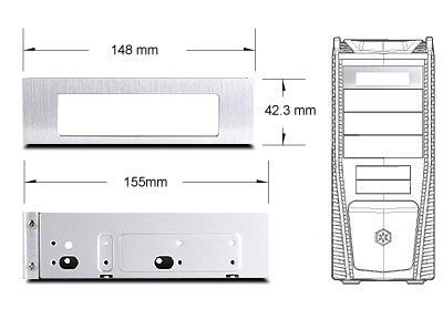 光華CUMA散熱精品*銀欣 FP55 鋁質面板 硬碟轉接架 3.5吋x1 + 2.5吋x2 轉5.25吋/黑色~現貨