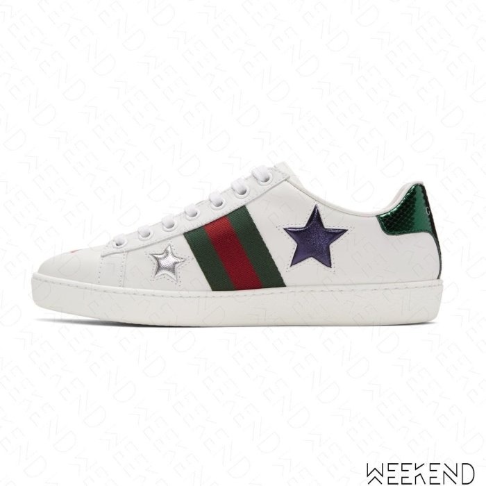 【WEEKEND】 GUCCI New Ace Star 星星 皮革 休閒鞋 白色 454562