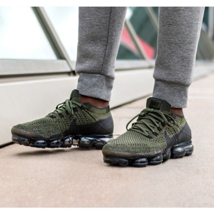 NIKE AIR VAPORMAX FLYKNIT 849558-300 大氣墊 編織 軍綠 冰塊底 慢跑