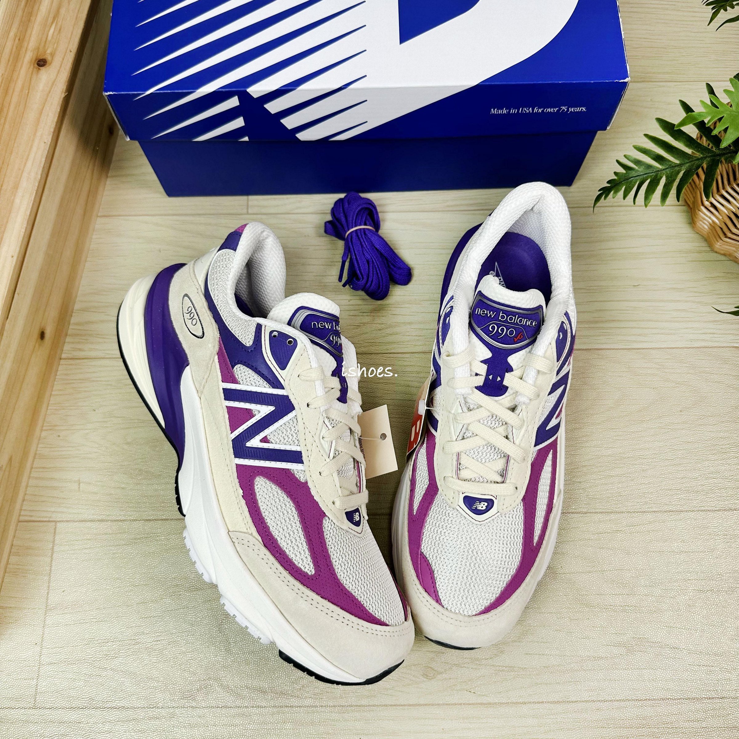 現貨iShoes正品New Balance 990 男鞋v6 美製米白紫大谷翔平復古鞋