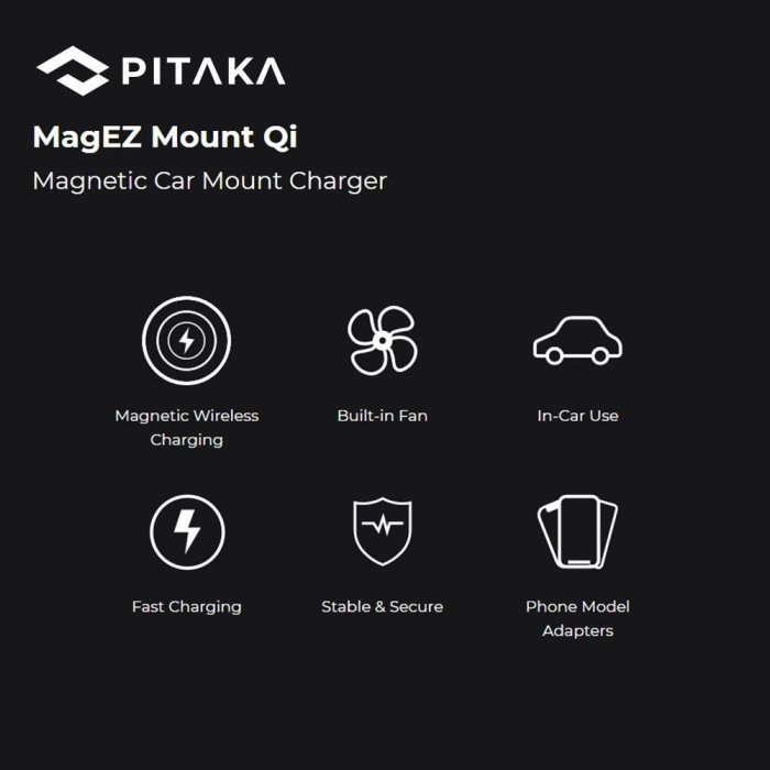 PITAKA MagEZ Mount Qi 車用冷氣出風口手機磁吸充電座 iphone 三星 （誠可議）