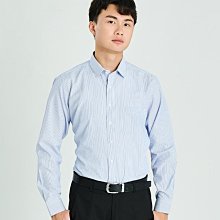 【WEISHTON】韓版修身抗皺襯衫-長袖-藍底藍條紋、w24