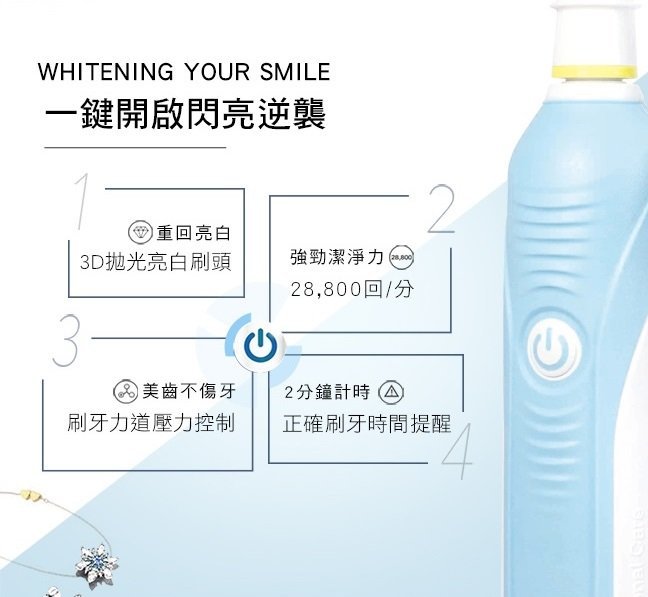 ◎附發票◎ 德國百靈  Oral-B  全新亮白3D電動牙刷 PRO500 +電動牙刷刷頭（4入）EB20-4