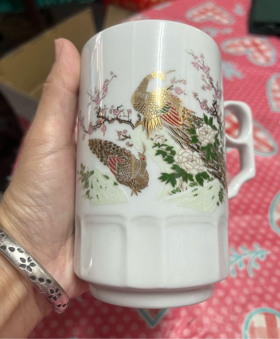 早期大同孔雀陶磁茶杯 收藏 擺飾