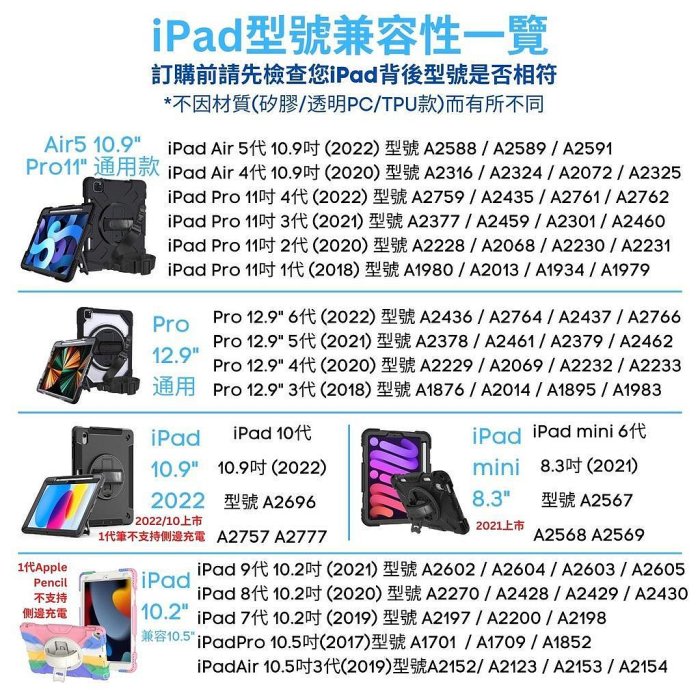 iPad Air 5 10.9 保護殼黑色 iPad 10代 Pro 11 12.9 Mini6 軍規防摔保－嚴選數碼