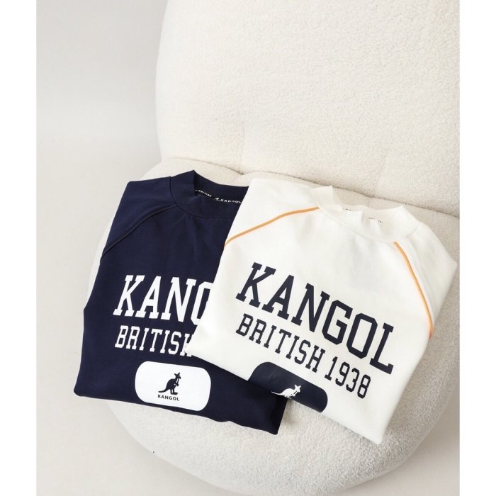 帝安諾-實體店面 KANGOL 袋鼠 英國 美式復古 LOGO 白色 藍色 落肩 大學T 男女款 62551003
