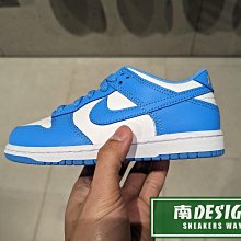 南🔥2024 3月 NIKE Dunk Low PS 滑板鞋 籃球鞋 皮革 橡膠底 中童 藍白 CW1588-103