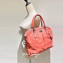 就愛精品店❤️ 特惠出清-COACH 粉橘色皮革側肩/手提兩用包附提袋 #15339