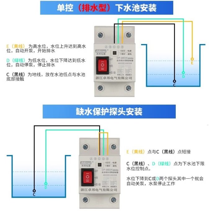 【才嘉科技】水位自動控制器 馬達液位控制 交流AC220直流DC12v24v浮球開關 上水箱 抽水 排水