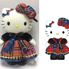 ♥小花花日本精品♥ HelloKitty可愛周年格子裙站姿玩偶2020年度限定11月上市布偶公仔收藏