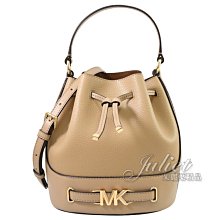 【茱麗葉精品】全新精品 MICHAEL KORS 專櫃商品 Reed 金屬LOGO皮革兩用水桶包.駝色 現貨