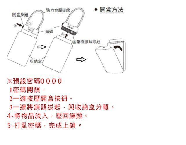 日本進口~攜帶型保險箱保險盒置物盒加密碼鎖M款*貴重物品如鑰匙.戒指項鍊現金信用卡提款卡.隨身碟USB等.防盜盒防遺失