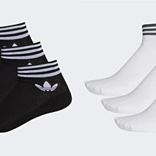 【Dr.Shoes 】Adidas Socks 3雙入 短襪 三線 三葉草 棉襪 白AZ6288黑EE1151