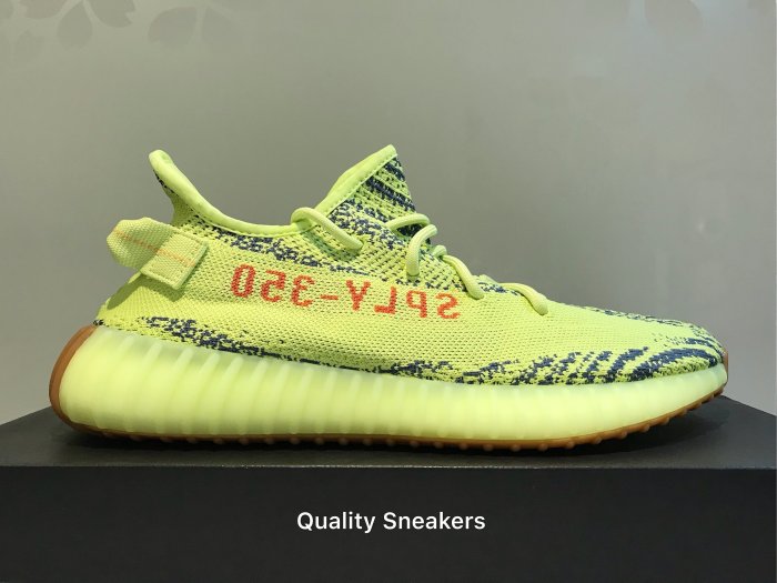 現貨- Adidas Yeezy Boost 350 V2 Semi Frozen Yellow 螢光黃斑馬