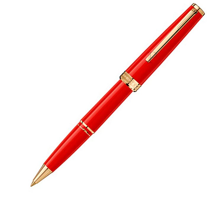 【Penworld】Mont Blanc萬寶龍 117654 PIX系列紅桿金夾鋼珠筆