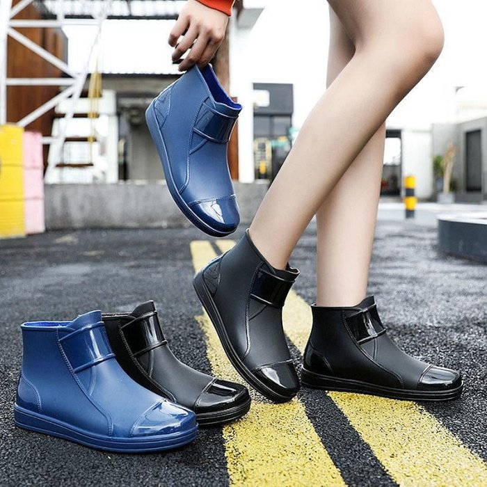 女士雨靴加絨加厚的大碼女防滑防水加絨保暖低幫雨靴冬季短筒水鞋