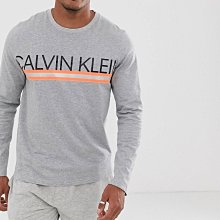 ☆【CK男生館】☆【Calvin Klein亮銀+LOGO印圖長袖T恤】☆【CK002N1】(M)