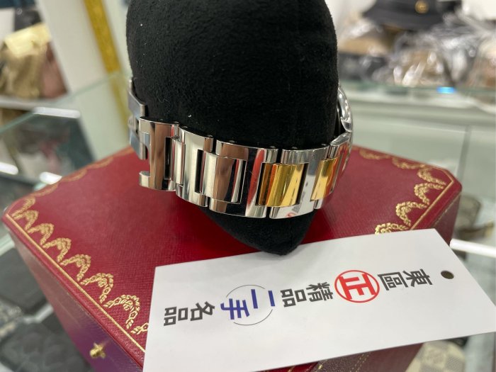 ㊣東區正精品㊣Cartier 18k半金藍氣球咖啡色錶面腕錶 RZ2443