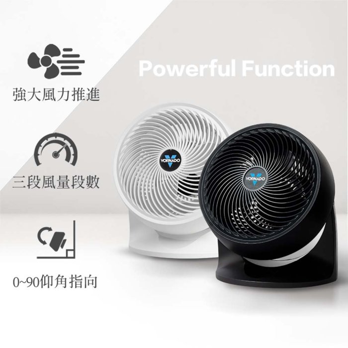 美國 VORNADO 沃拿多 5-8坪渦流空氣循環機  633-TW / 633W-TW白色 / 633B-TW黑色