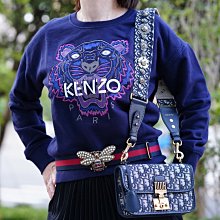 Kenzo Tiger cotton sweatshirt 虎頭長袖棉毛 T 深藍/銀字 現貨